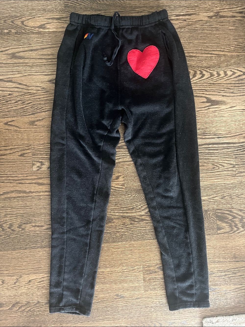 Aviator Nation Red Heart Stitch Sweatpants size S